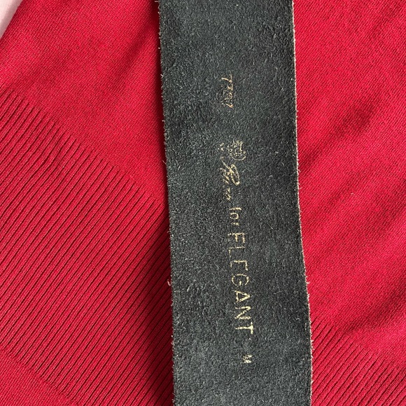 VTG 80s belt 35” black leather double loop silver big buckle waist - Picture 11 of 12